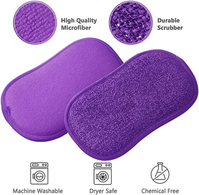 Esponja microfibra antiarañazos pack 6 morado