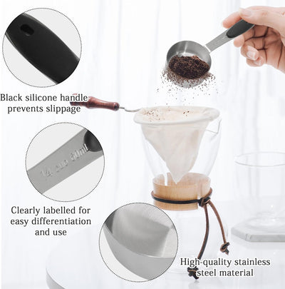Taza medidora café acero inox 5.4oz con mango silicona