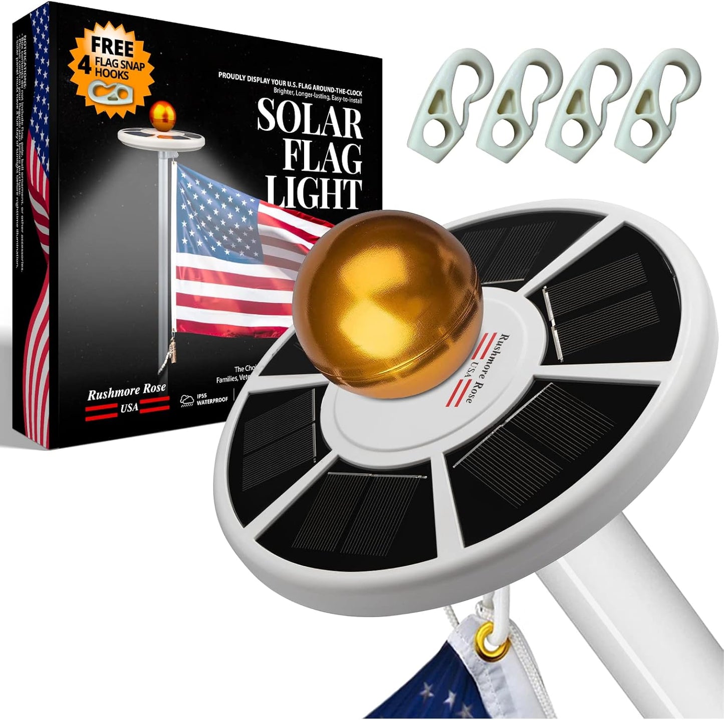 Mástil bandera solar 60 LED 420lm batería 2500mAh impermeable