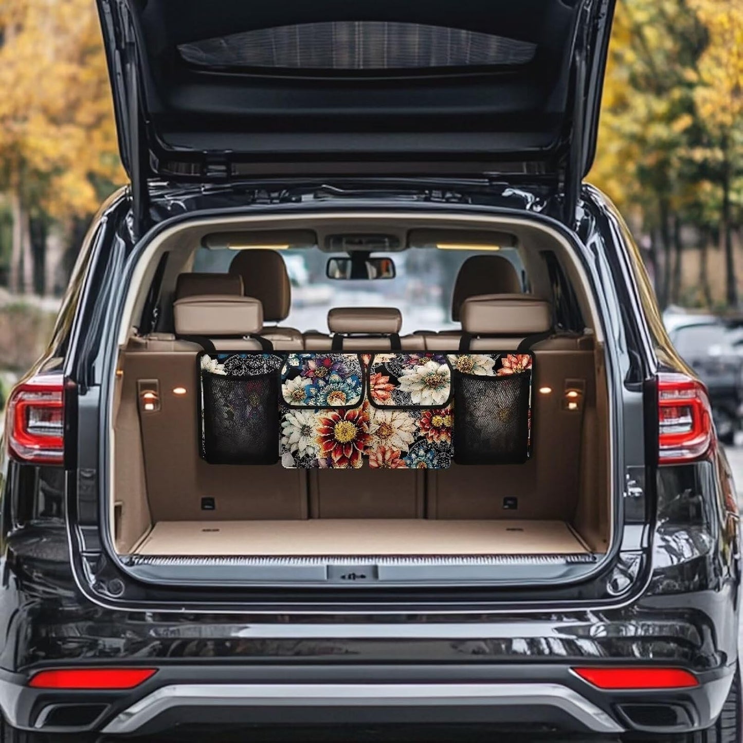 Organiz. maletero coche estilo boho mandala plegable