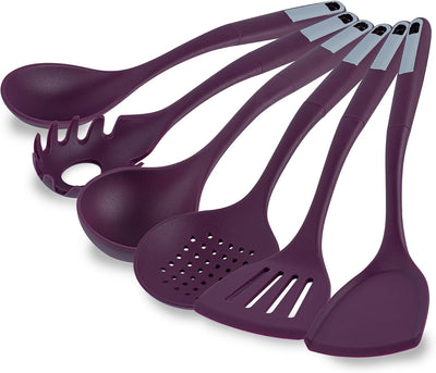 Set 6 Utensilios Silicona Púrpura Met Lux Alta Tolerancia