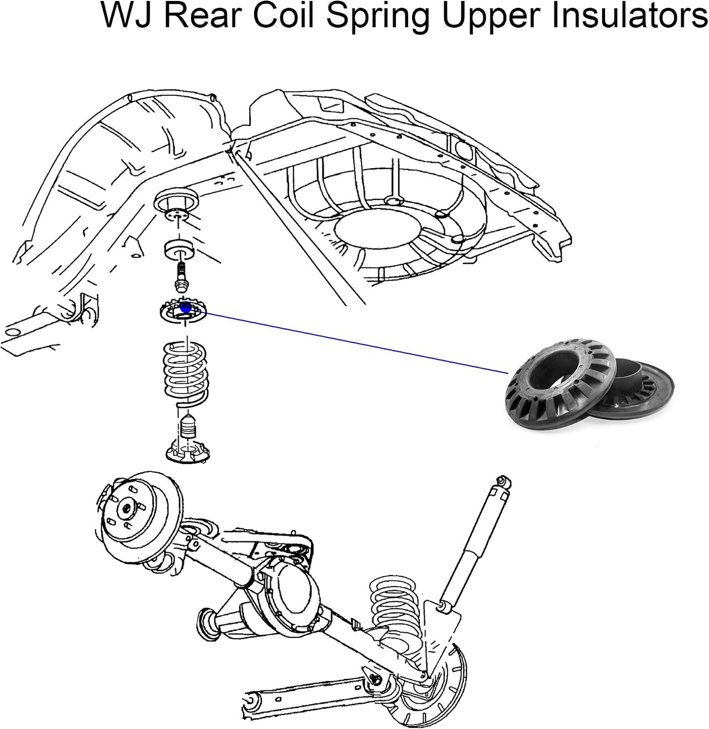Aisladores resorte trasero comp Grand Cherokee 99-04