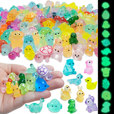 Kit 180 pzas figuras resina animales miniatura acuario jardín hadas