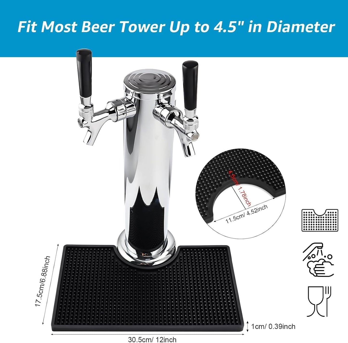 Bandeja goteo Kegerator PVC antideslizante