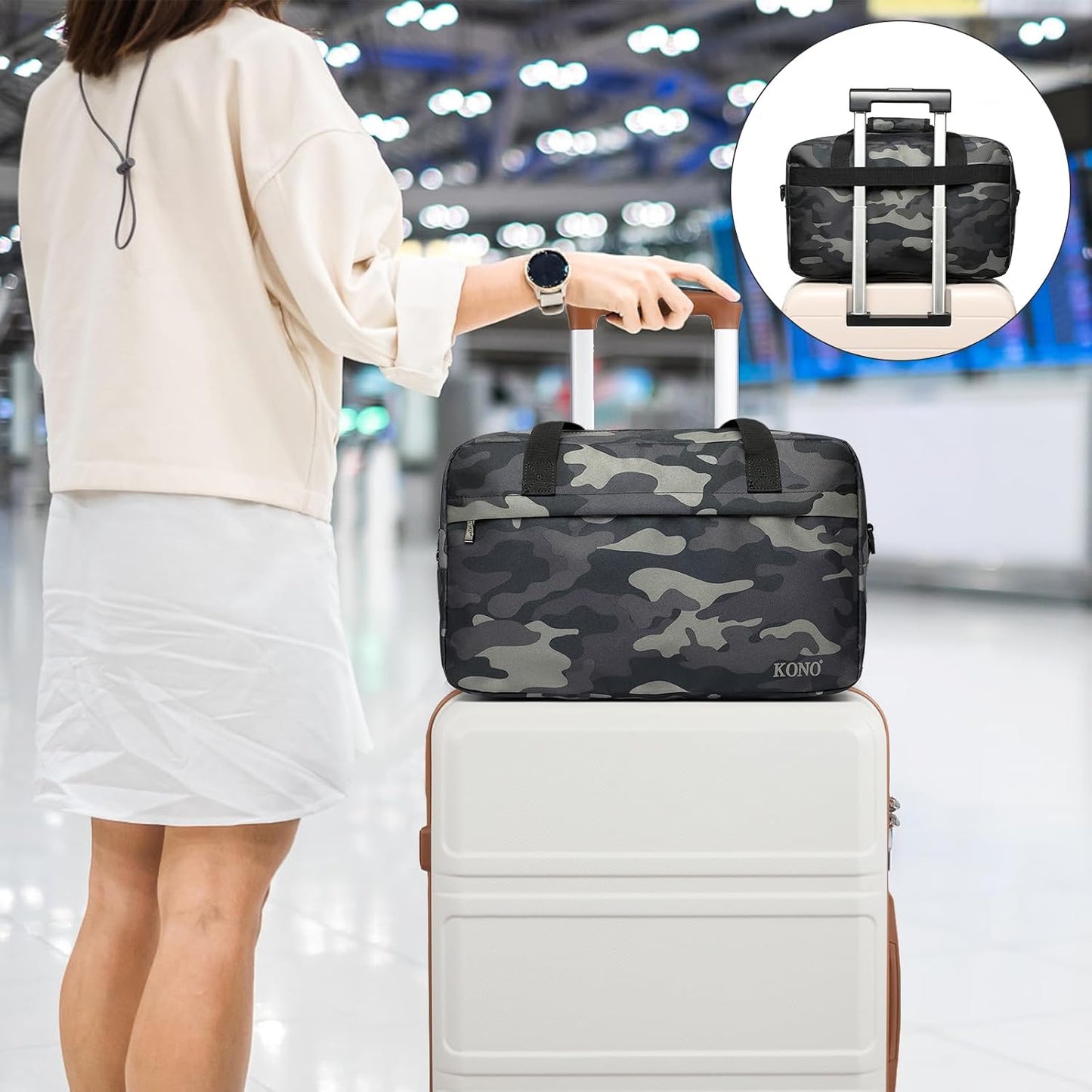 Bolsa viaje lona camuflaje para gimnasio y cabina