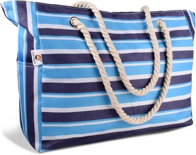 Bolsa playa grande impermeable con bolsillo cremallera para familia