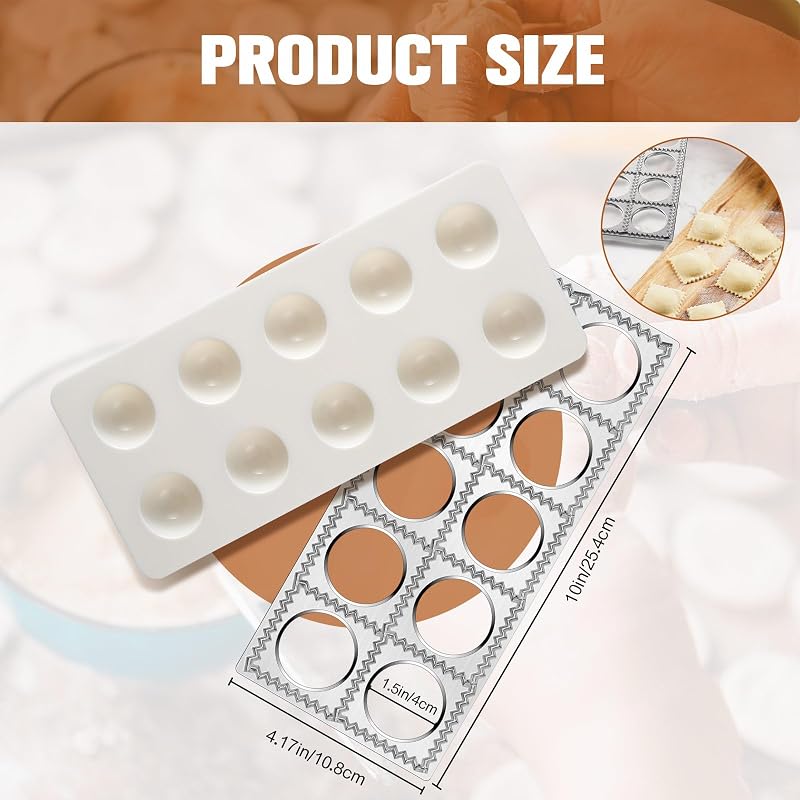 Set 12 Pzas Moldes Raviolis Prensador Rodillo Tabla Gnocchi