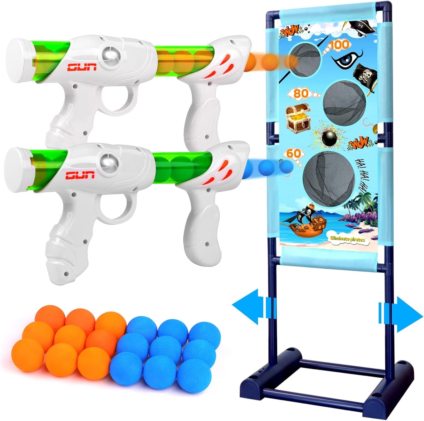 Set objetivos activos niños 2 lanzadores 18 bolas espuma