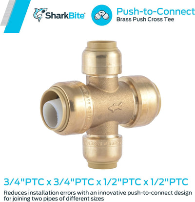 Tuerca cruz 3/4x3/4x1/2x1/2 pulg para tubo PEX cobre CPVC
