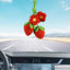 2 Pzas Adornos Espejo Retrovisor Flores Fresa Roja Decoración