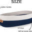 Cesta tejida para inodoro 13x5.9x4" blanco costuras azul