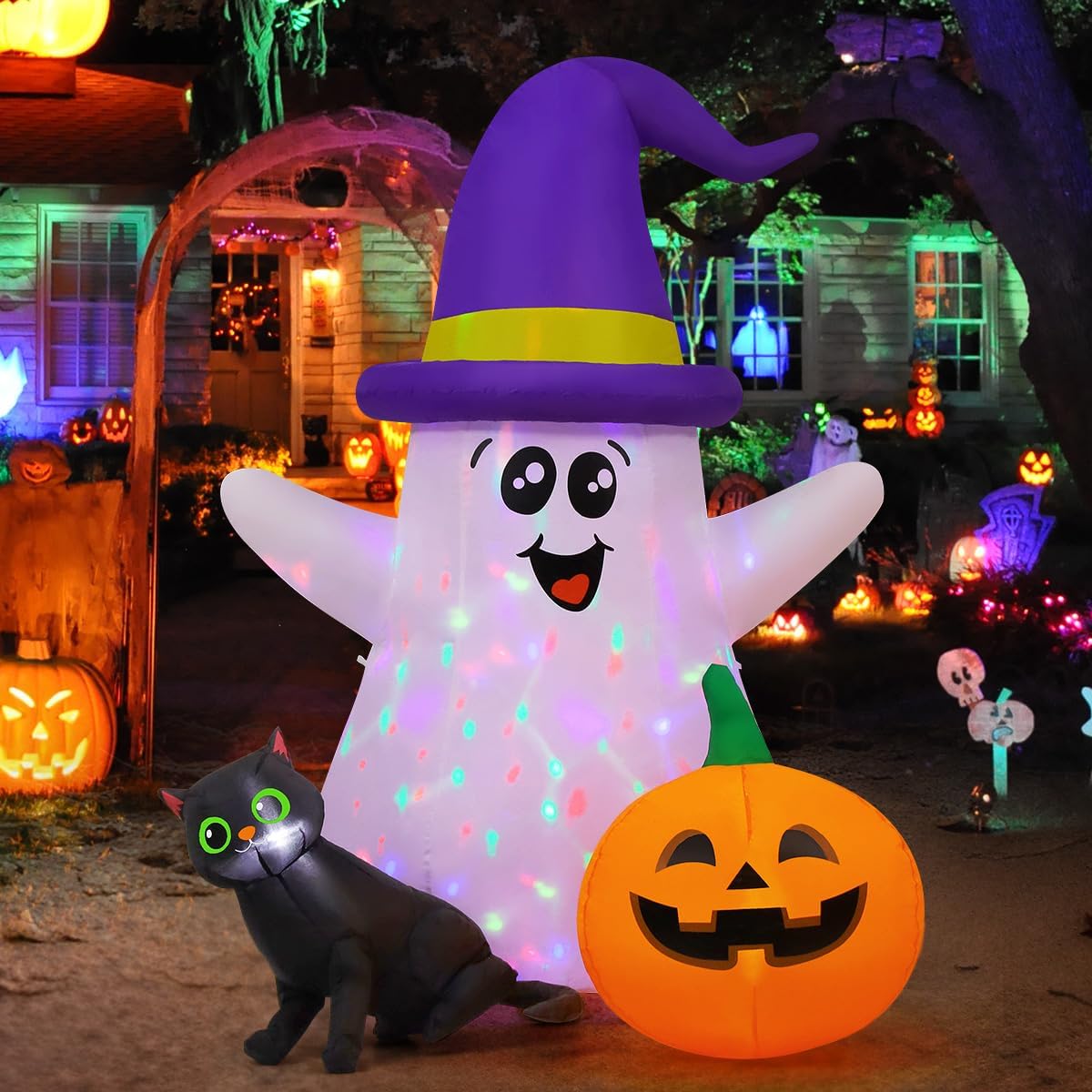 Fantasma inflable Halloween 5ft con LED para fiestas