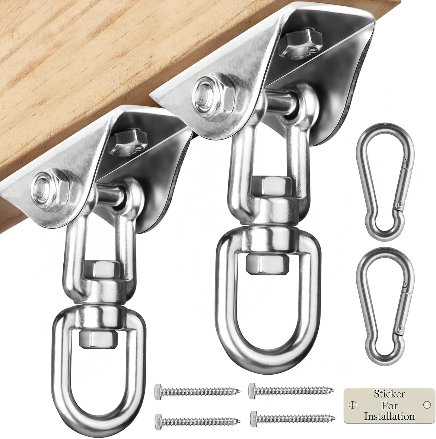 Perchas columpio acero inox 360 colgador hamaca 2 pack