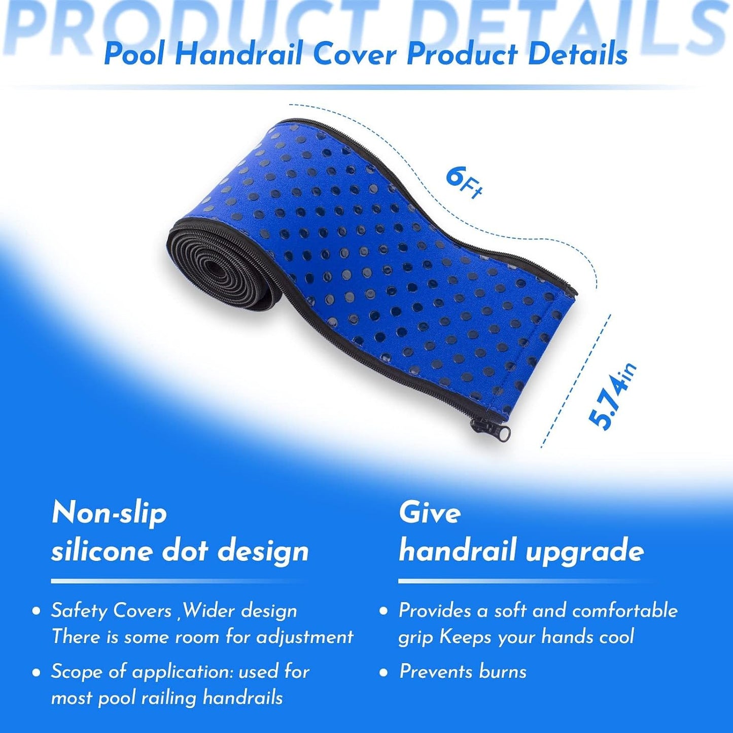 Cubierta neopreno pasamanos piscina 6ft antiderrap