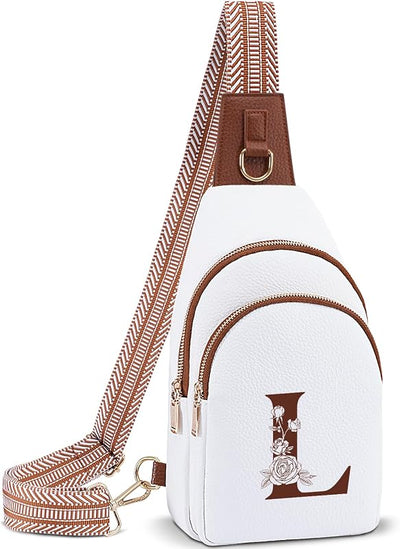 Bolso cruzado mujer cuero con letra inicial riñonera viaje