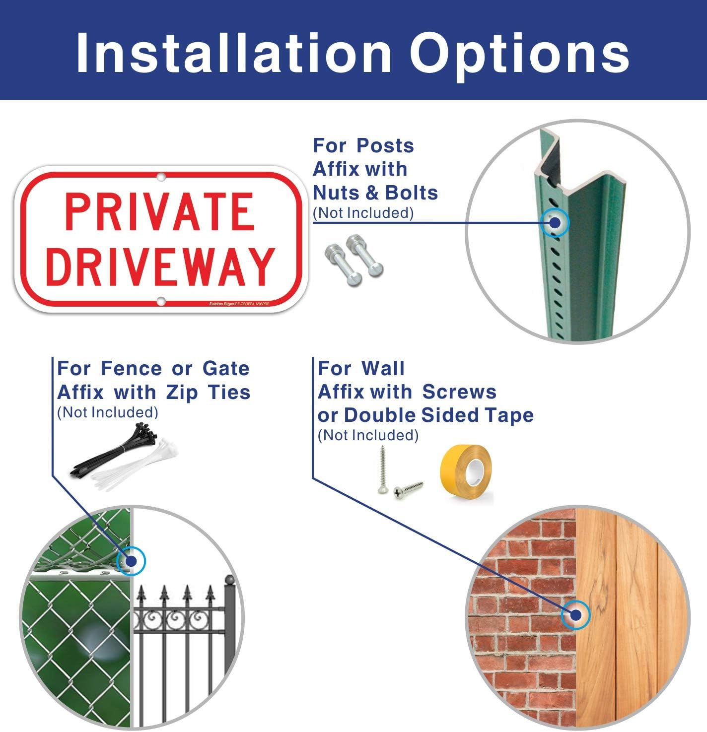 2 Señales privadas aluminio 12x6" UV resistente impermeable