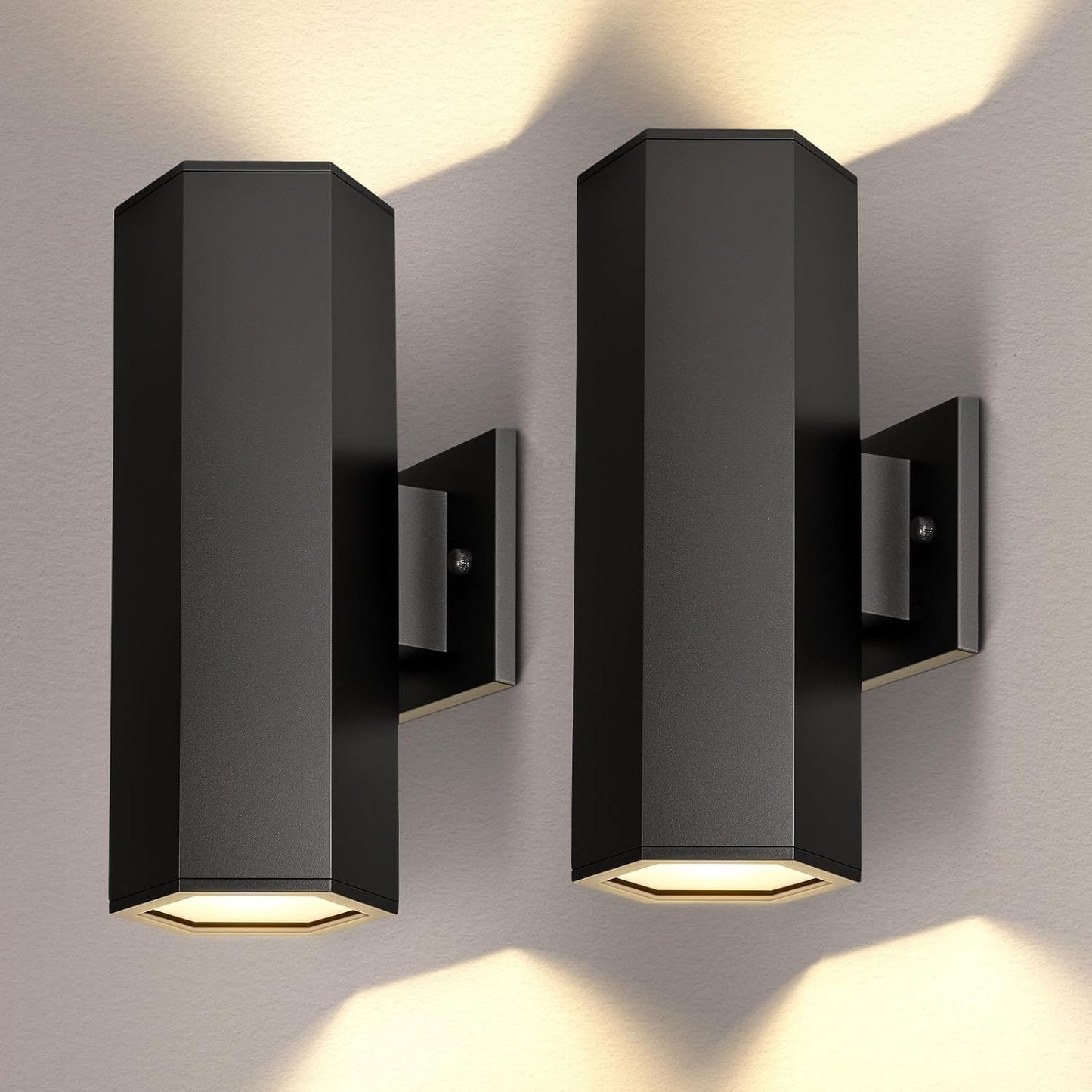 2 Luces pared exterior Dodecágono aluminio impermeable