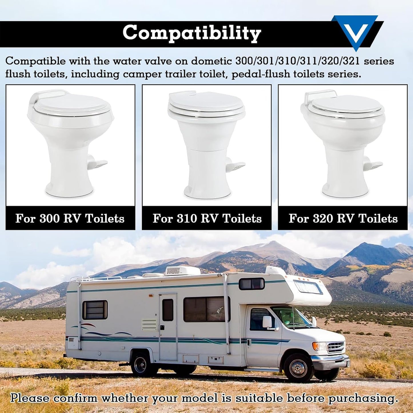 Kit válvula agua caravana comp Sealand Dometic 300-321