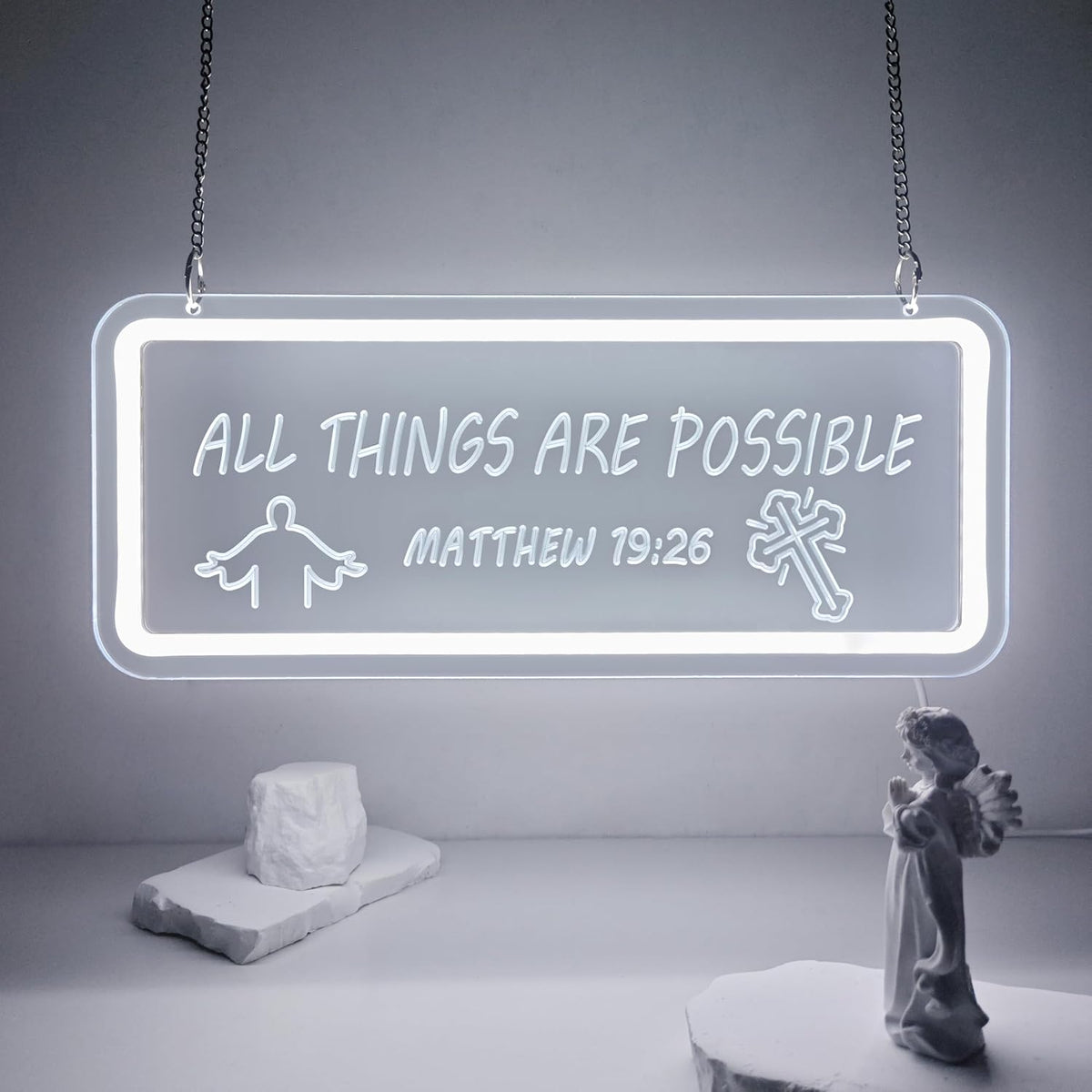 Letrero neón 'all things are possible' para pared