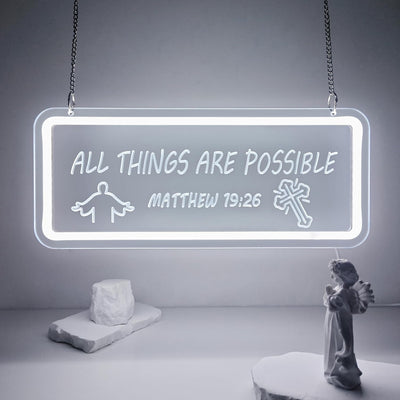 Letrero neón 'all things are possible' para pared