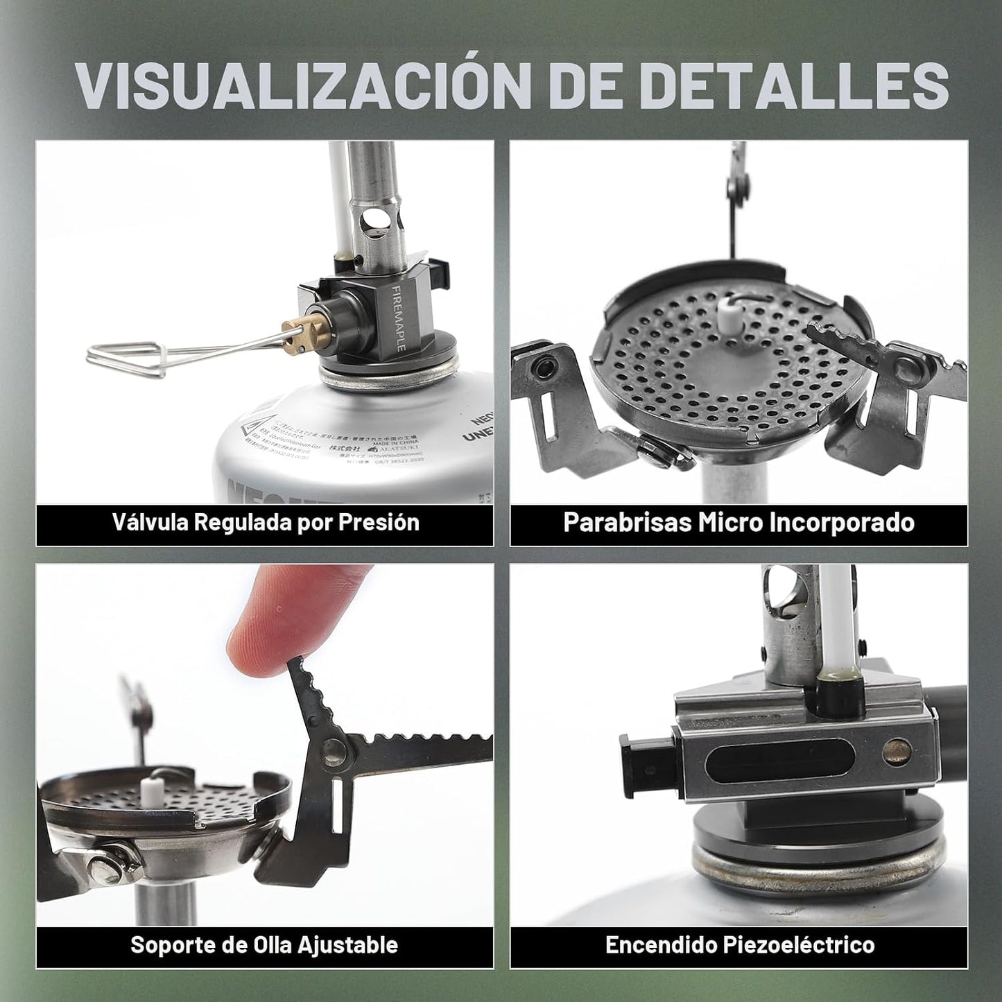 Estufa mochilero isobutano válvula micro regulada