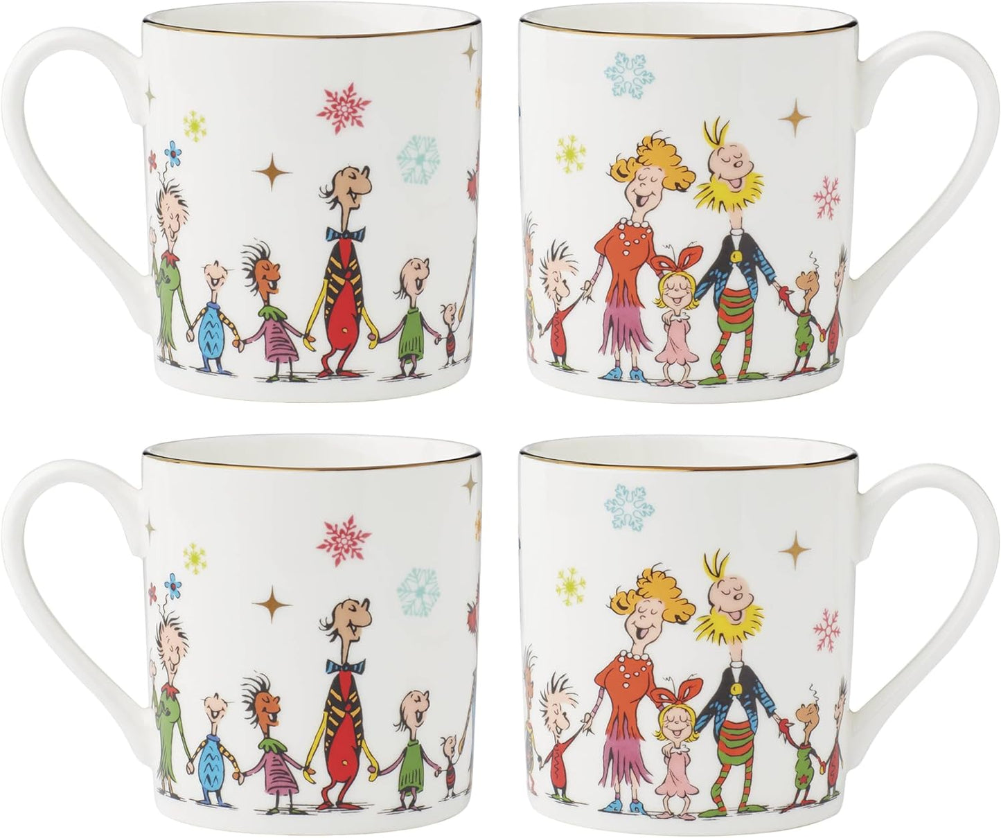 Set 4 Tazas 14oz Vajilla Navideña Bebidas