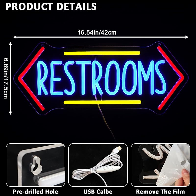 Letrero Neón LED para Baño Regulable USB
