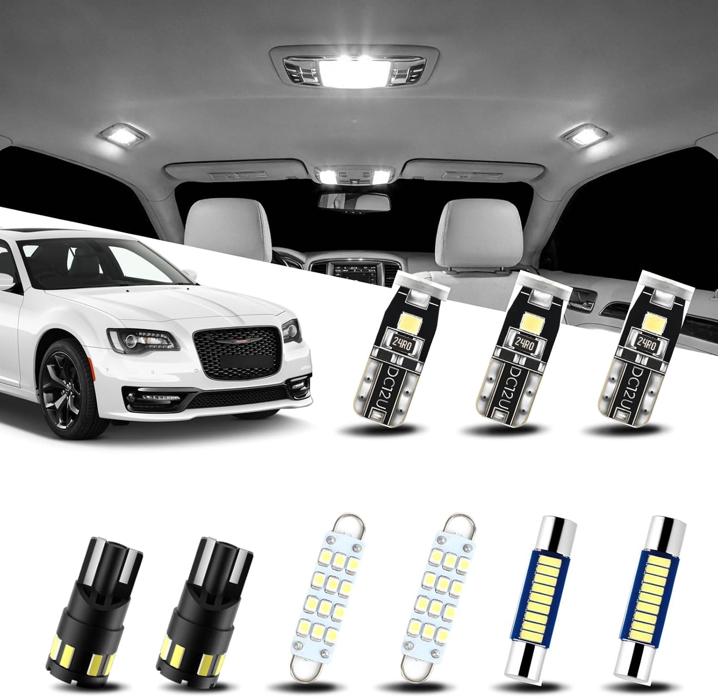 Luces interiores Chrysler 300 11-21 Kit 17 LED blancas