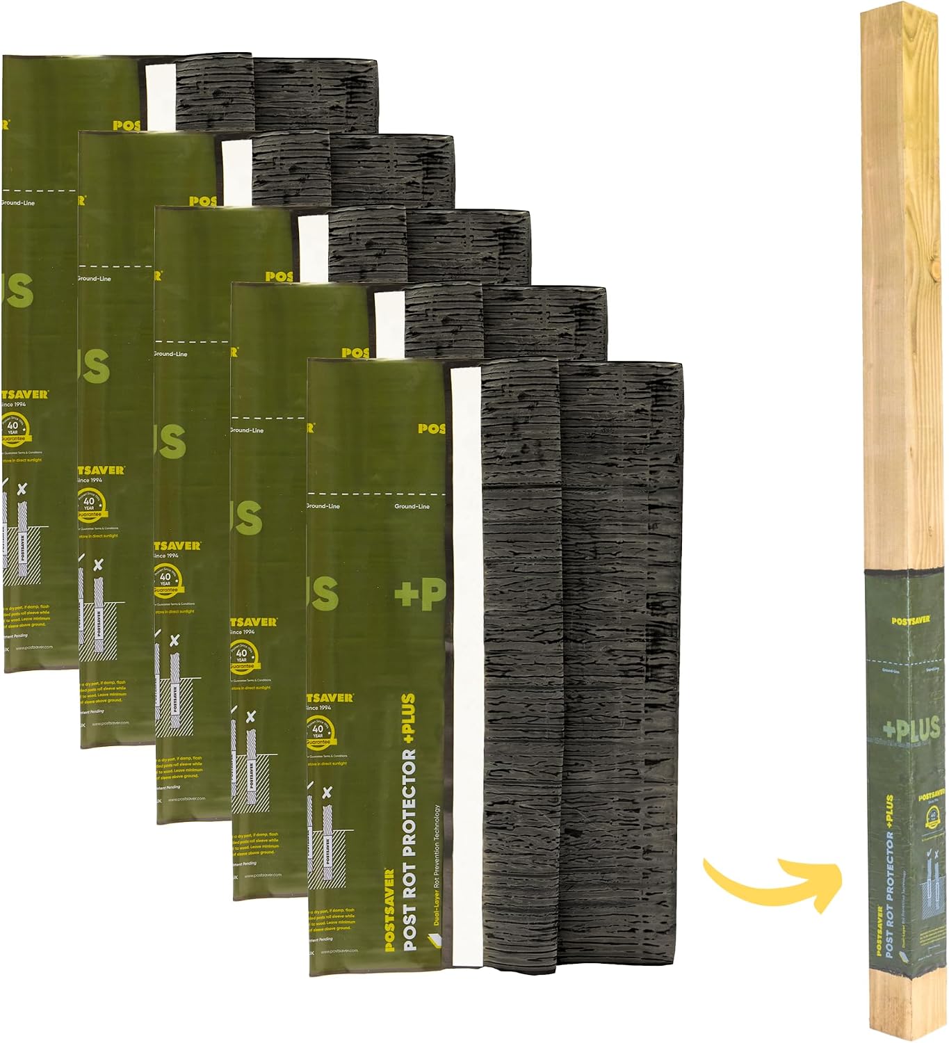 Protector pudrición postes valla pack 5 5x5 a 6x6 pulg