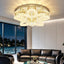 Lámpara araña cristal dorado led regulable sala comedor