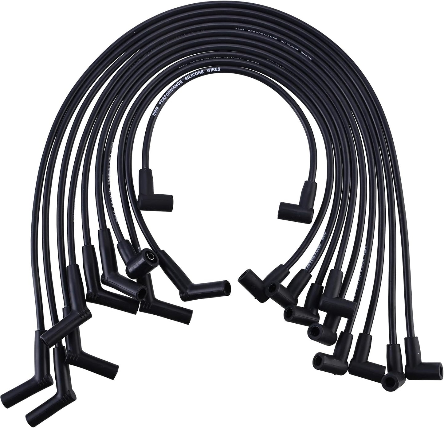 Set cables bujía silicona 0.315pulg negro Ford