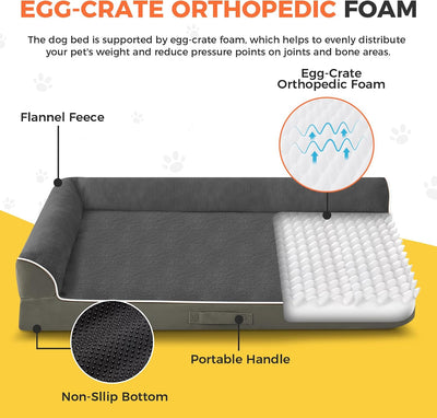 Cama ortopédica XL perros grandes 42x30pulg impermeable