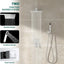 Set grifo ducha 10" cabezal lluvia accesorios pared Chrome