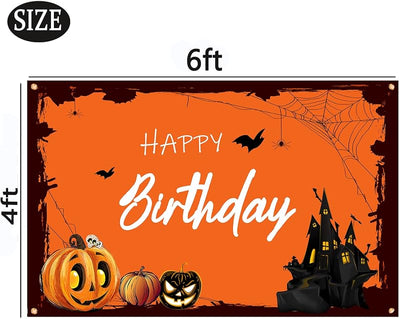 Pancarta Halloween 4x6ft decoración fiesta naranja