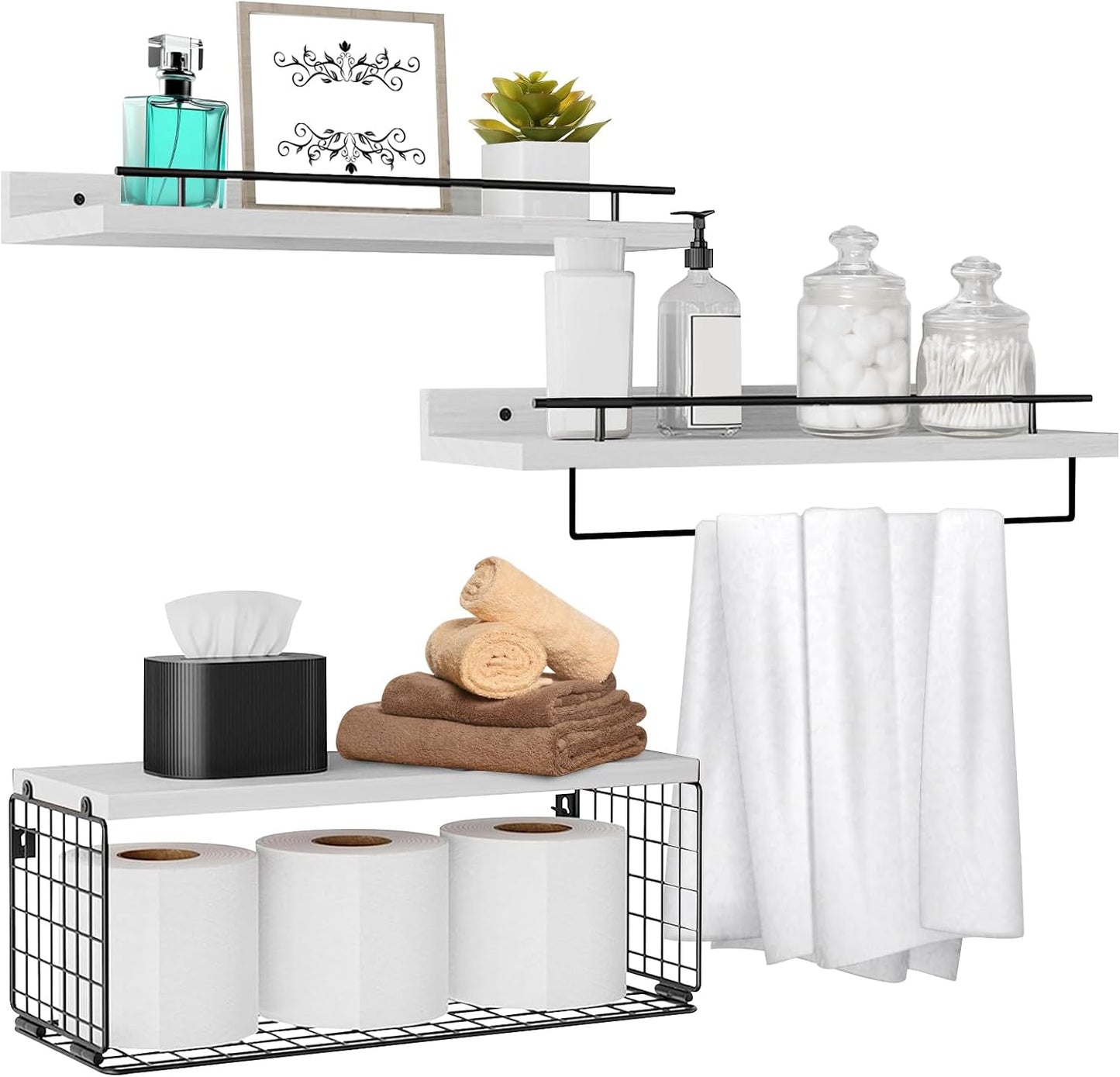 Estantes flotantes madera para cocina baño dormitorio