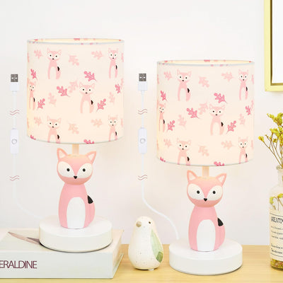 2 Lámpara mesa LED USB rosa para niños 5.91x12.88"