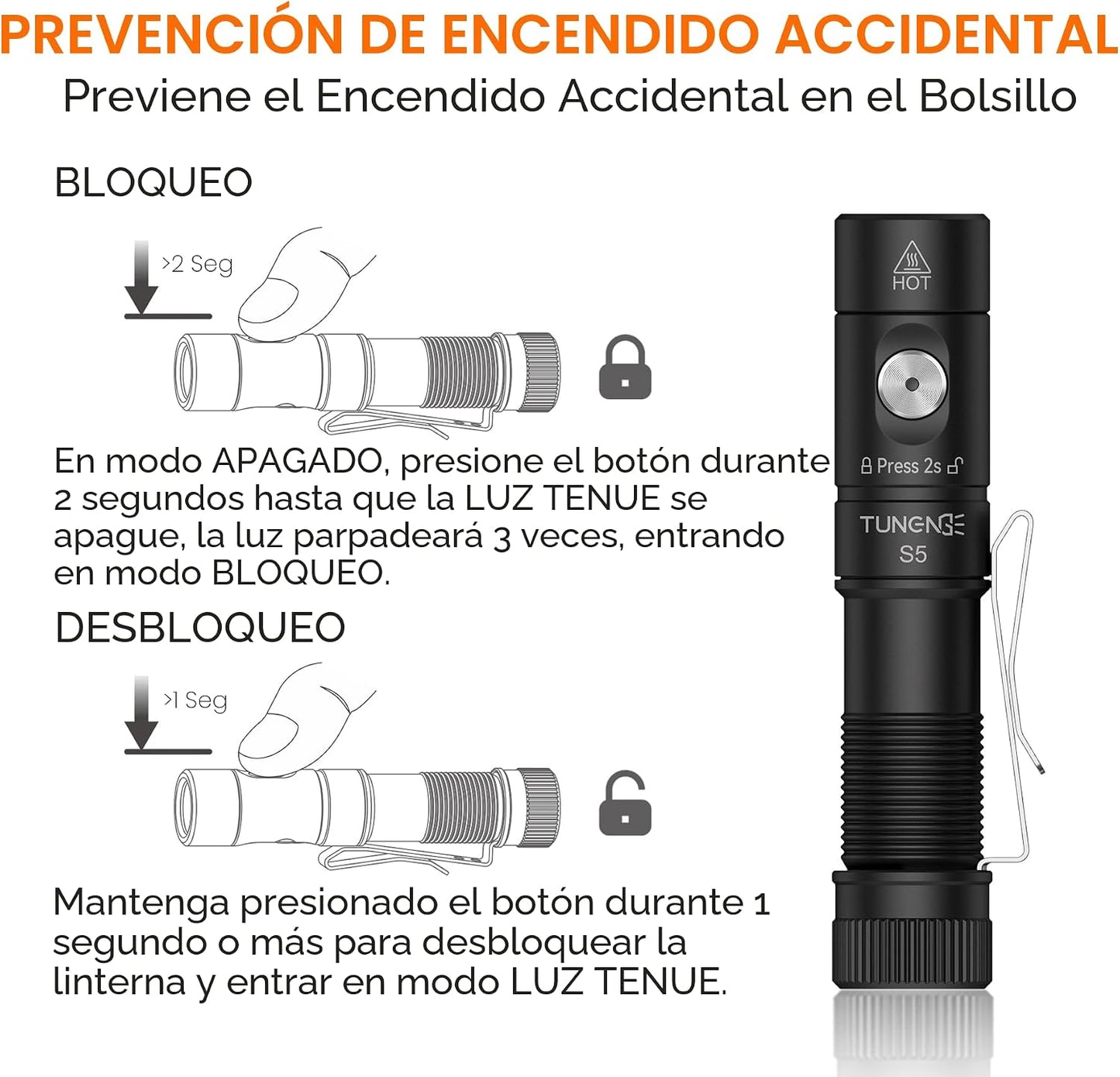 Linterna recargable AA súper brillante con imán y clip