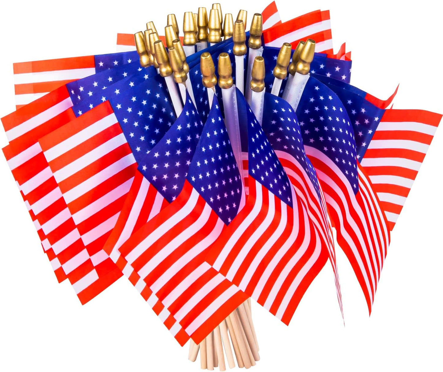 40 Banderas Americanas en Palo 4x6" Decoración 4 Julio