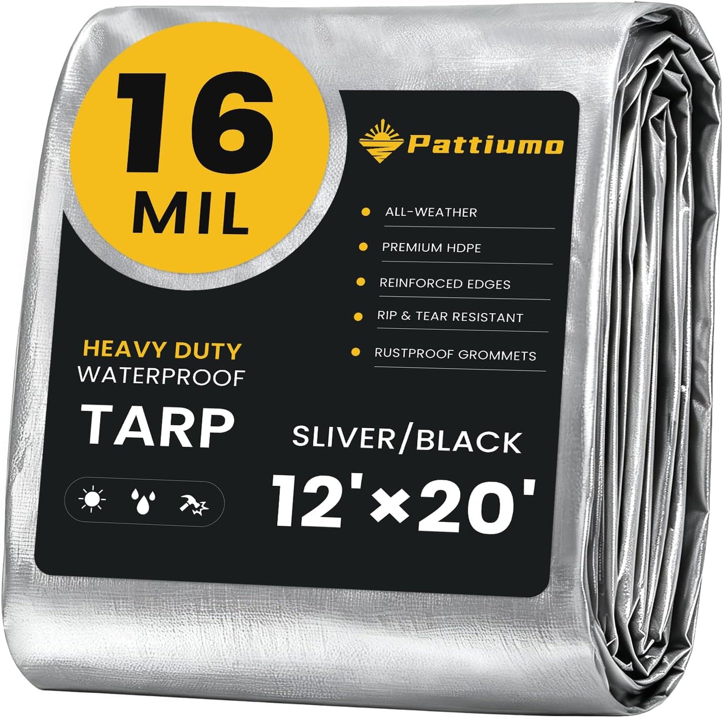Lona Impermeable 12x20pies 16mil UV Resistente Refugio