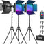 Kit luz LED RGB 50W para video y fotos con app 3 paquetes