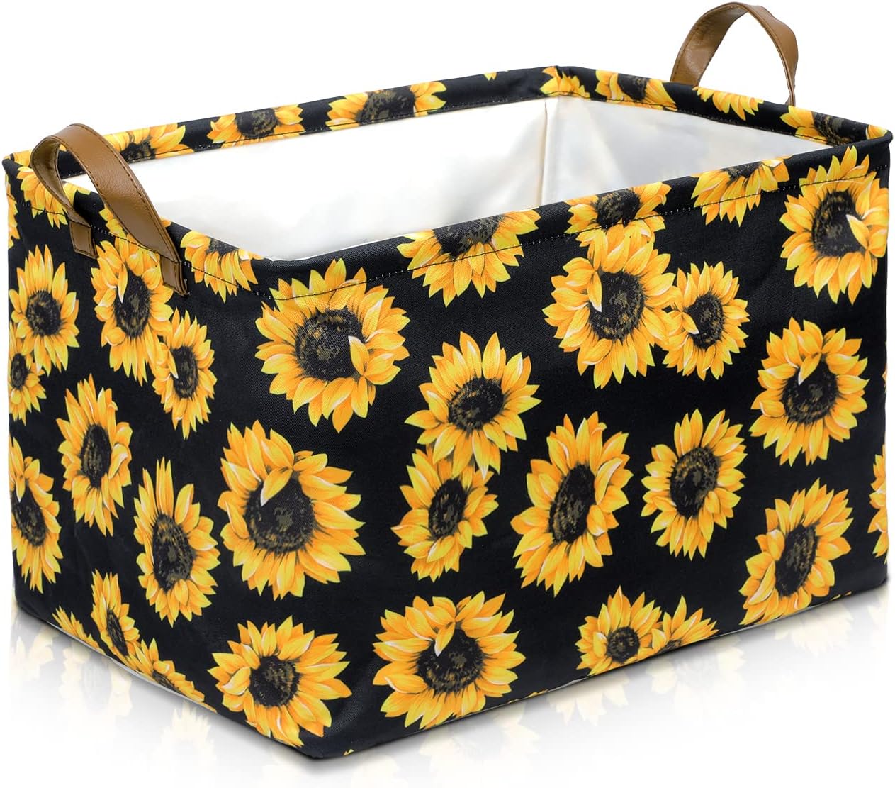 Cesta almacenamiento plegable cuero asas impermeable bebé