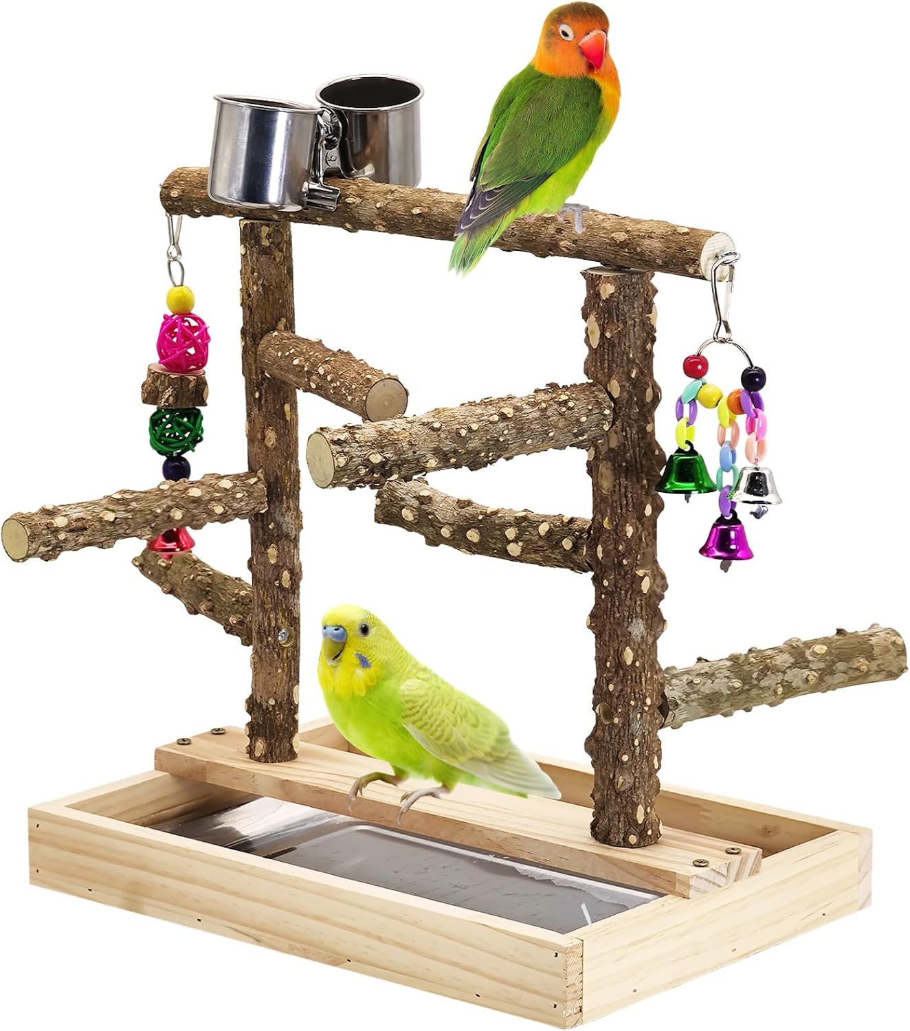 Parque infantil madera soporte perca tazas acero inox