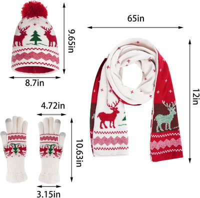 Juego bufanda y guantes punto mujer invierno Navidad