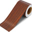 Papel tapiz madera marrón 3x590pulg borde marco espejo baño