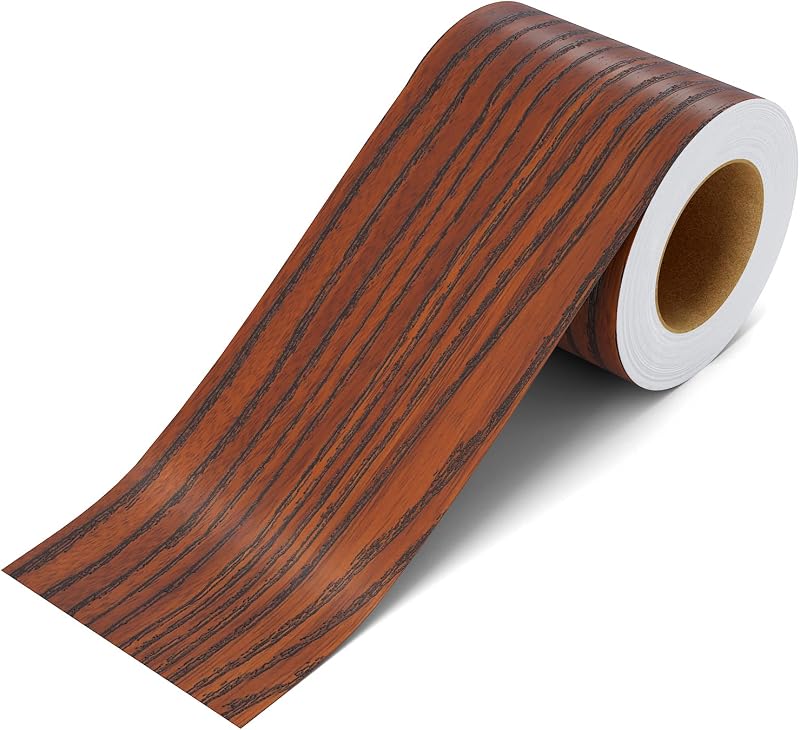 Papel tapiz madera marrón 3x590pulg borde marco espejo baño