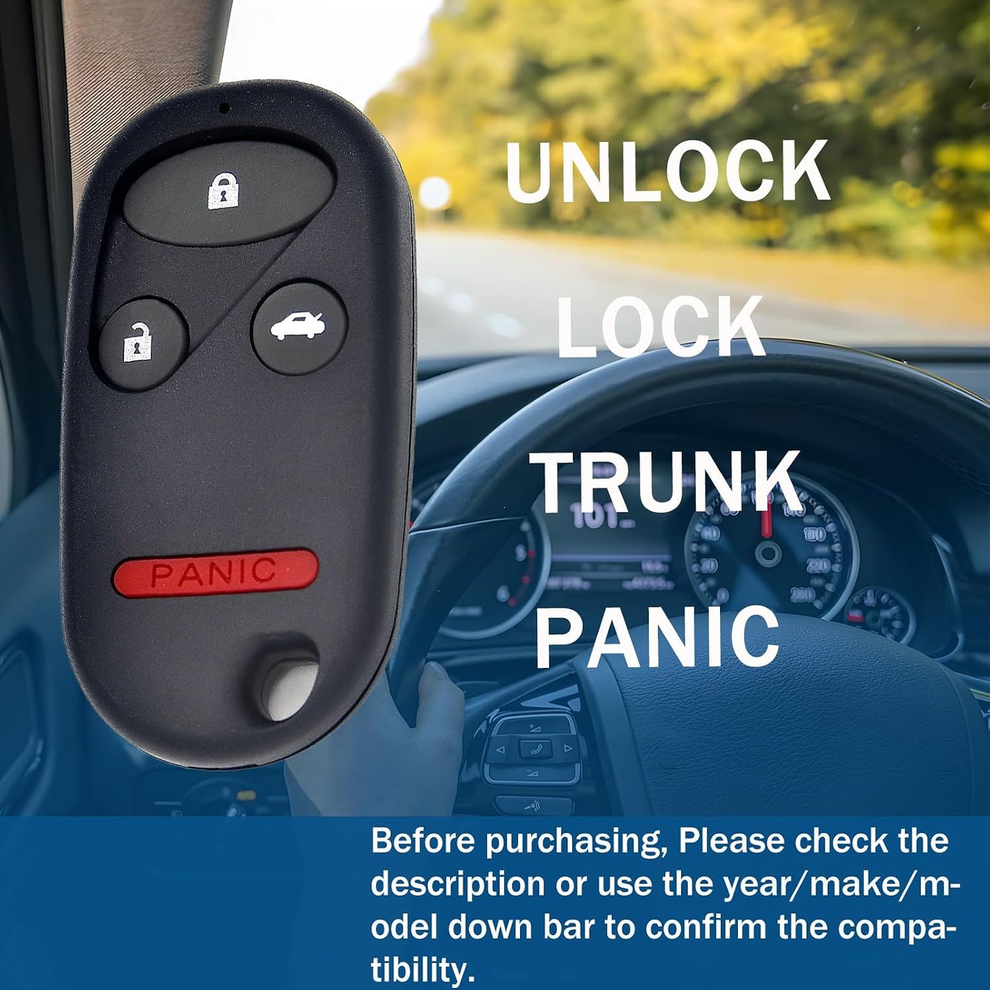 Llavero repuesto Honda CRV sin llave control remoto 2 pack