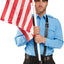 Portador bandera correa ajustable cuero negro
