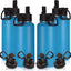 Botella agua aislada acero inox 32oz set 4 con popote