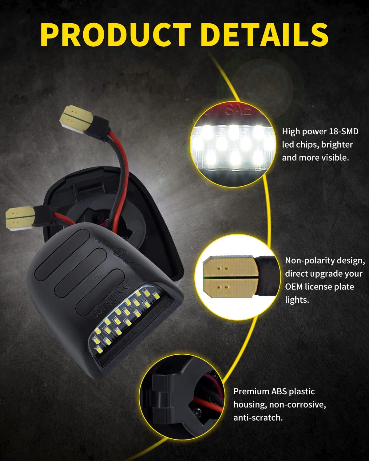 Luz LED matrícula roja para Cadillac Escalade Chevy