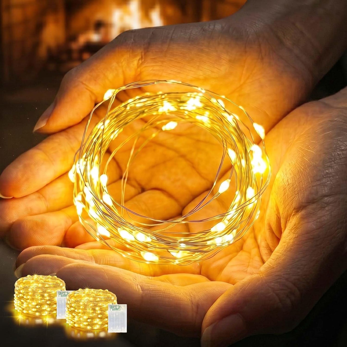 Guirnalda Luces LED Haditas 60 Led 2 Modos Impermeable 20pulg